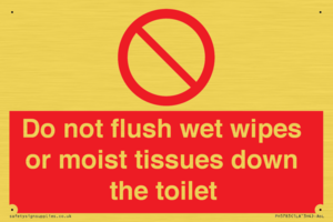 Do not flush wet wipes or moist tissues down the toilet